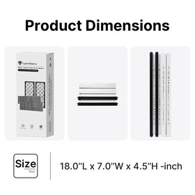CYBERBEANS filter beside ruler showing 1:1 OEM size and fit