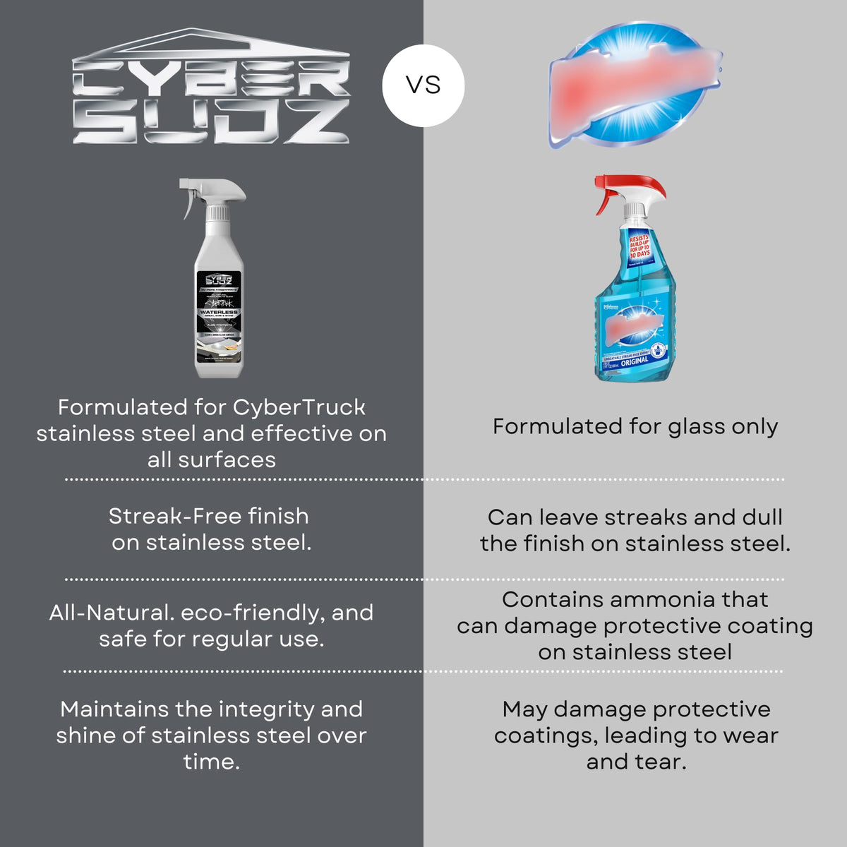 CyberSudZ applied to CyberTruck panel showing safe stainless steel touch-up