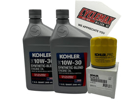 CYCLEMAX front view showing kit components for fast, correct oil changes