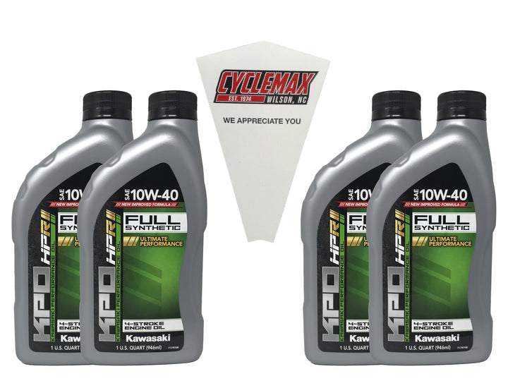 CYCLEMAX front packaging showing four quarts and funnel for quick identification and convenience