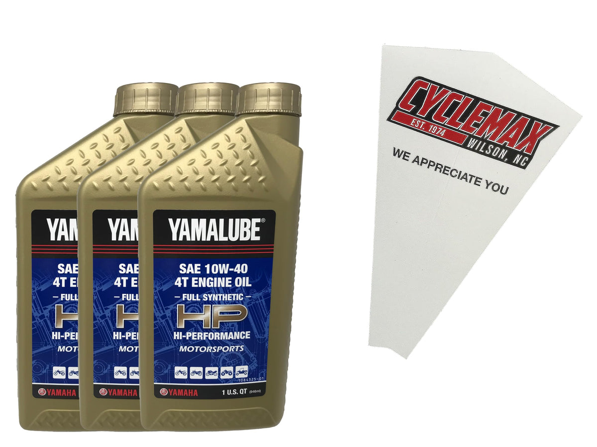 Cyclemax front packaging showing three-quart bottles and funnel, clear kit convenience