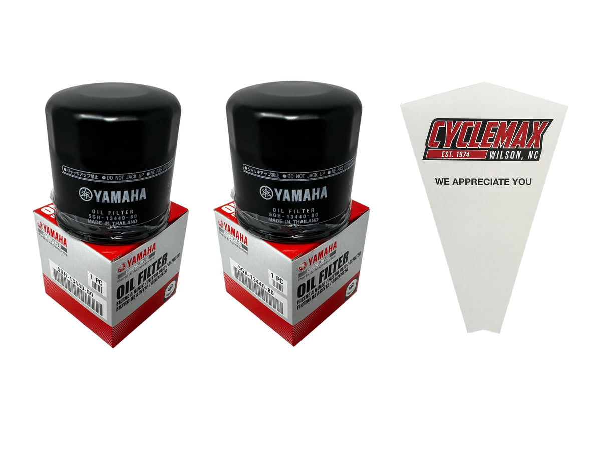 Cyclemax front pack showing two filters and funnel, clear product overview benefit