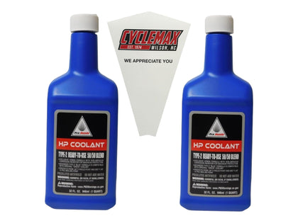 CYCLEMAX two-quart pack front view showing bottles and funnel for convenient refills