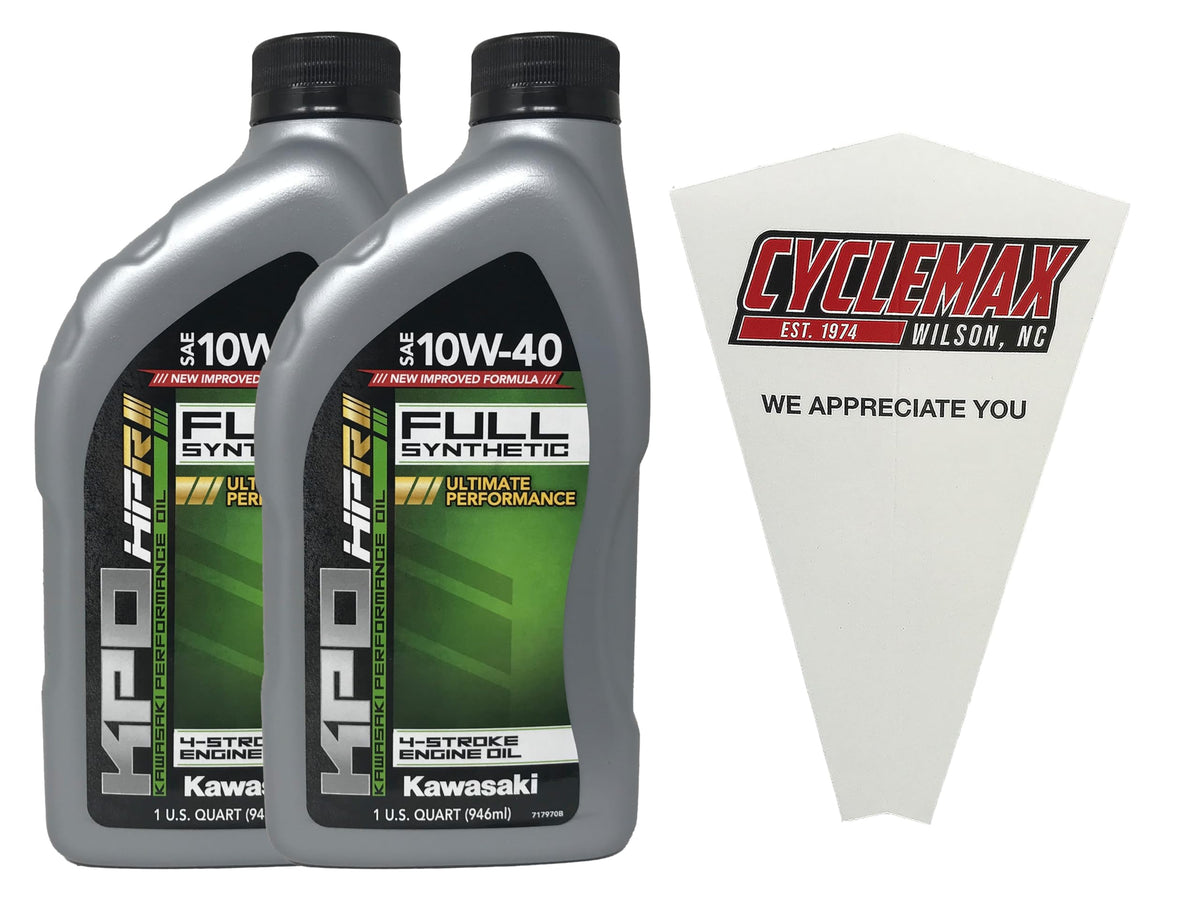 CYCLEMAX front packaging showing two quarts and funnel for quick identification and convenience