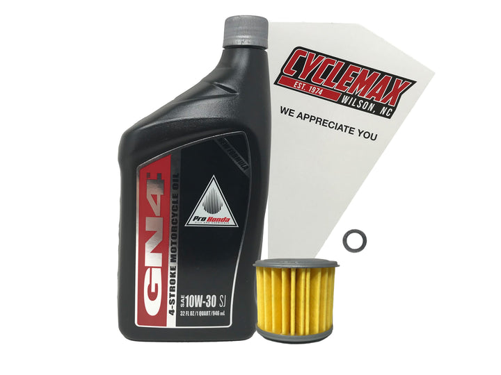 Cyclemax kit box front showing contents and fitment for convenience