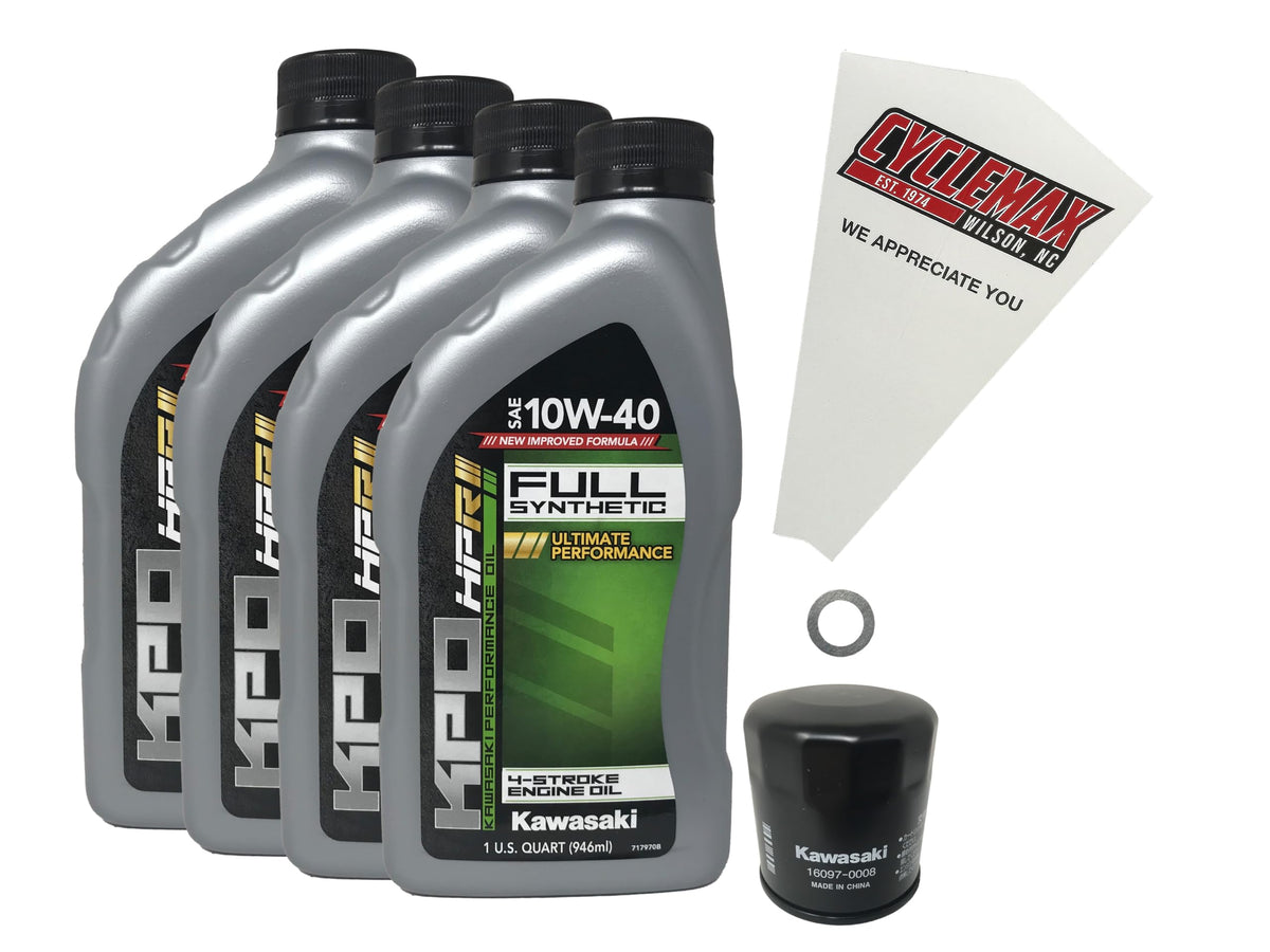 CYCLEMAX kit front packaging showing complete oil change contents and convenience