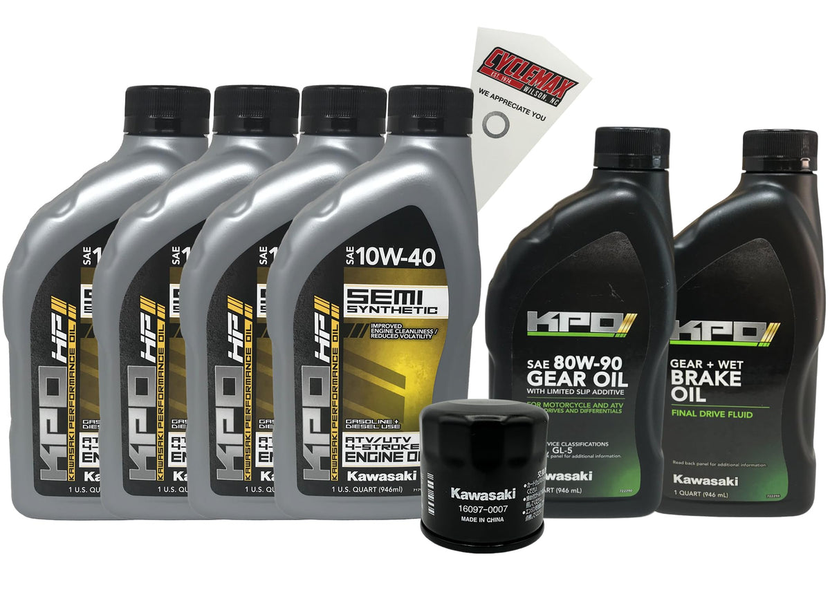 CYCLEMAX kit front packaging showing oils and OEM filter for convenience