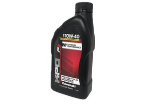 Cyclemax oil change kit components installed on Ninja 400 engine for quick maintenance