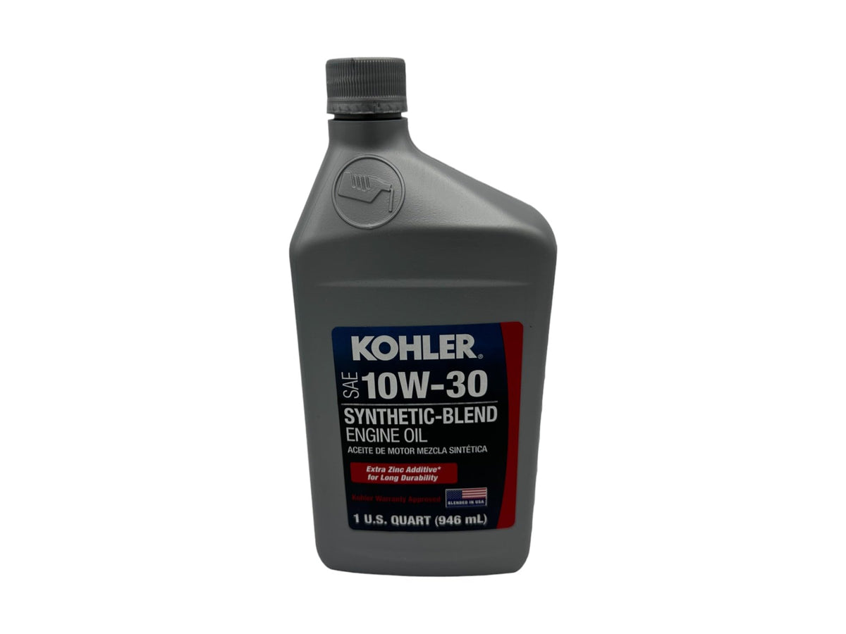 CYCLEMAX close-up of Kohler 10W-30 quart highlighting durable semi-synthetic oil