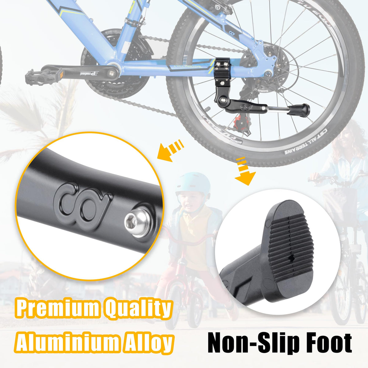 CyclingDeal aluminium finish close-up highlighting durable construction