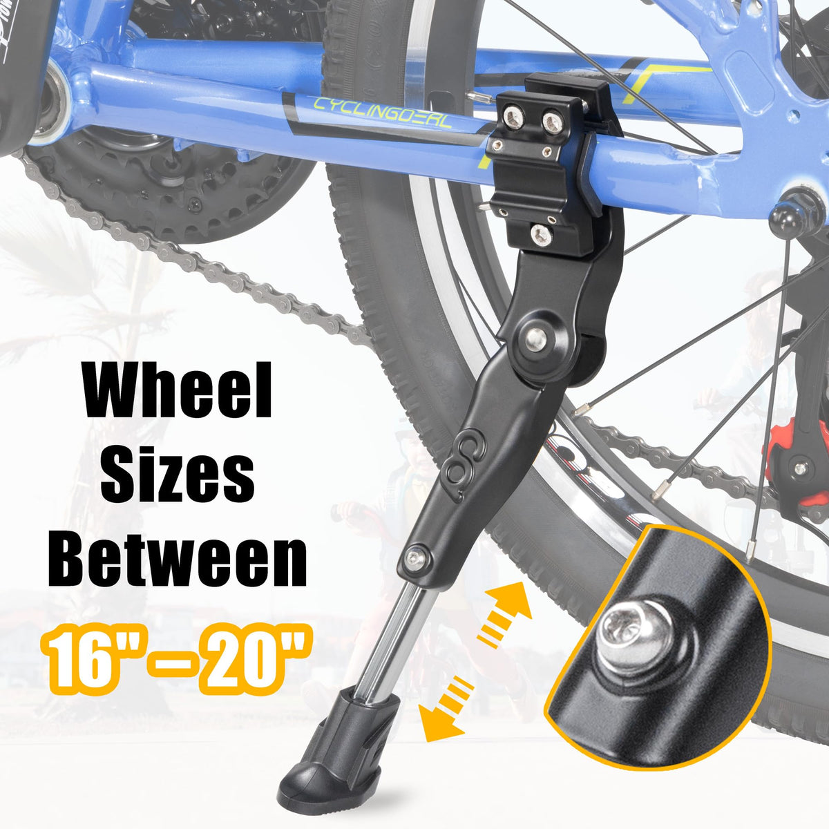CyclingDeal non-slip rubber foot detail for better ground grip