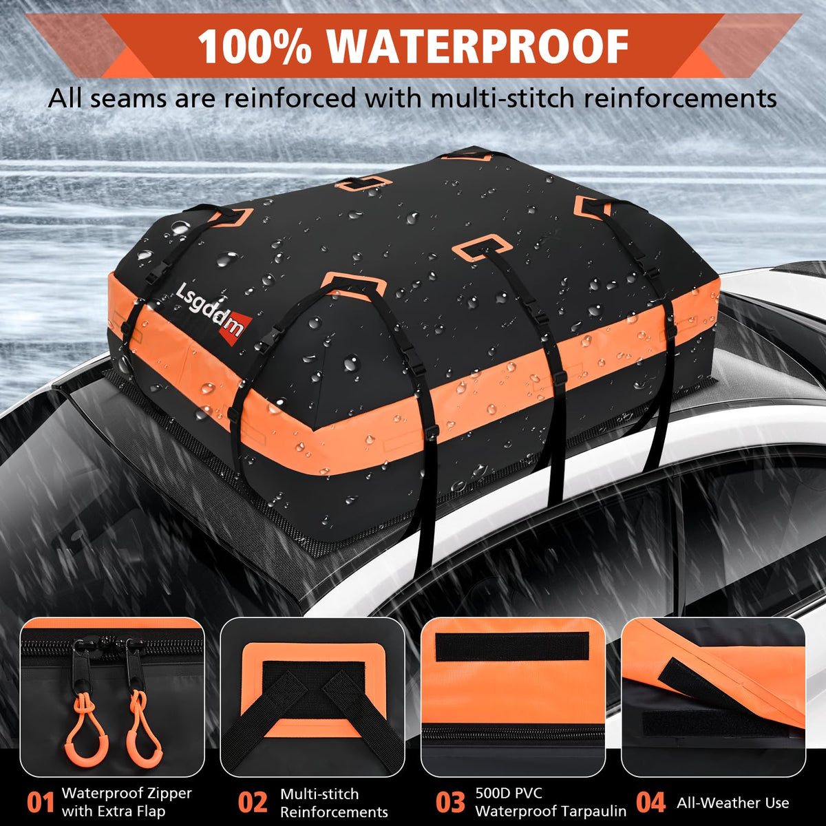 CYDDUP close-up of waterproof zipper and reinforced seams for long-lasting protection