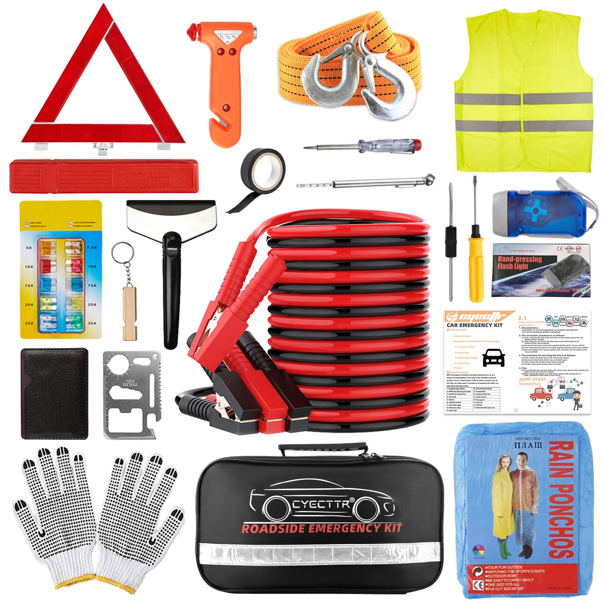CYECTTR front view of packed emergency bag showing compact storage and quick access