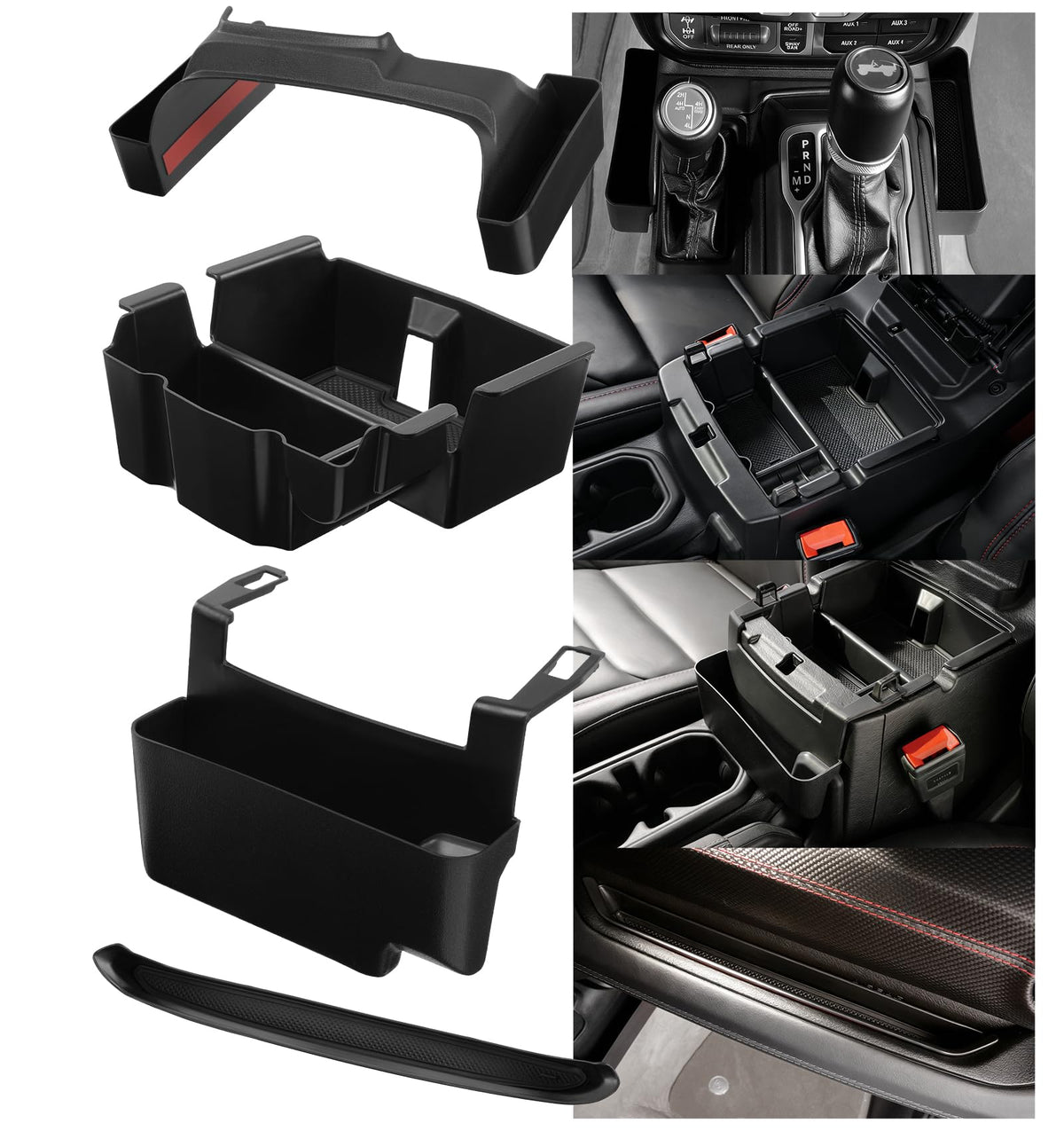 Cyfie front packaging shows console organizers improving Jeep storage