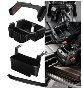 Cyfie front packaging shows console organizers improving Jeep storage