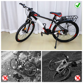 Cyfie kickstand on a commuter bike in a park illustrating everyday convenience