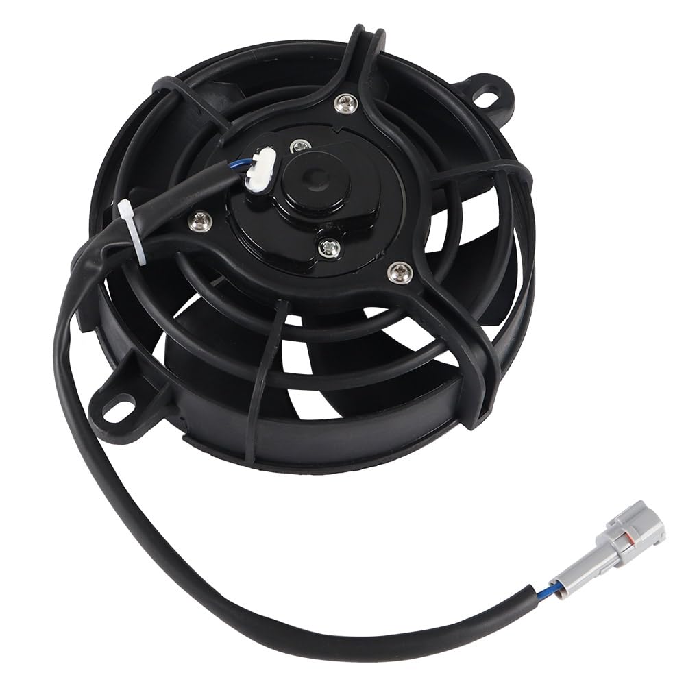 Cylemoto fan mounted on radiator demonstrating improved airflow and space-saving fit