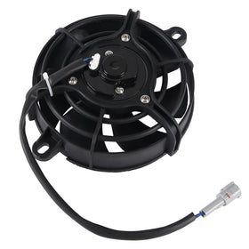Cylemoto fan mounted on radiator demonstrating improved airflow and space-saving fit
