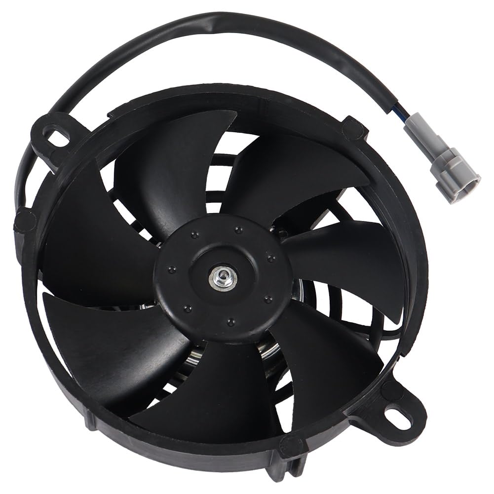 Cylemoto fan next to hand for scale emphasizing compact size and lightweight benefit