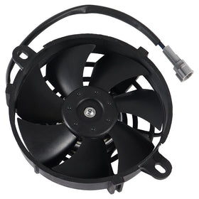 Cylemoto fan next to hand for scale emphasizing compact size and lightweight benefit