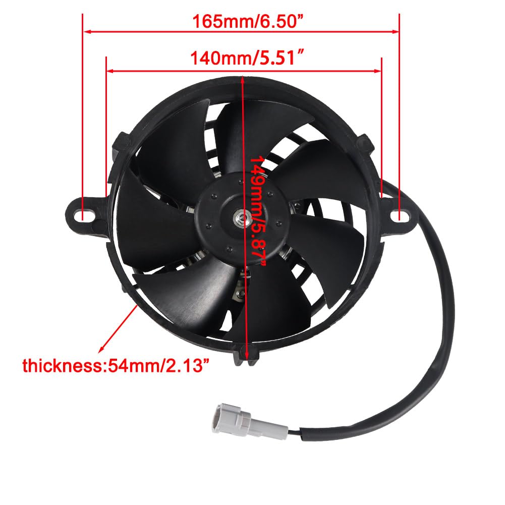 Cylemoto side profile displaying fan depth and slim mounting footprint