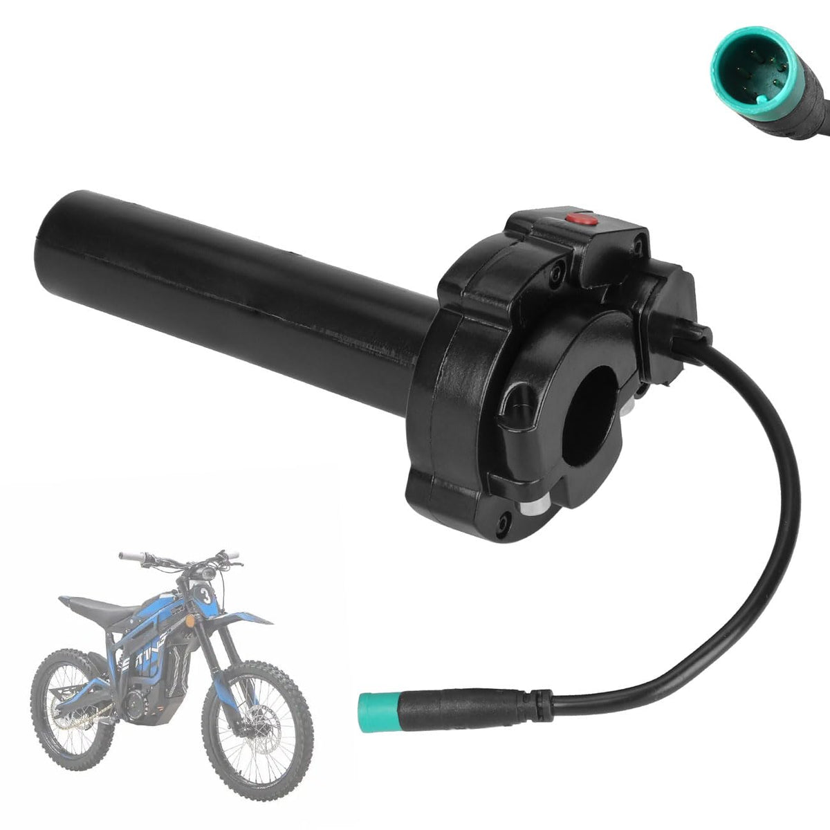 Cylemoto throttle front assembly on bike showing improved control