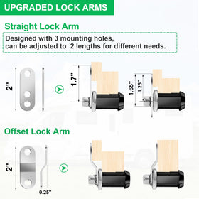 Cylinnda offset cam mounted on RV compartment door illustrating secure fit