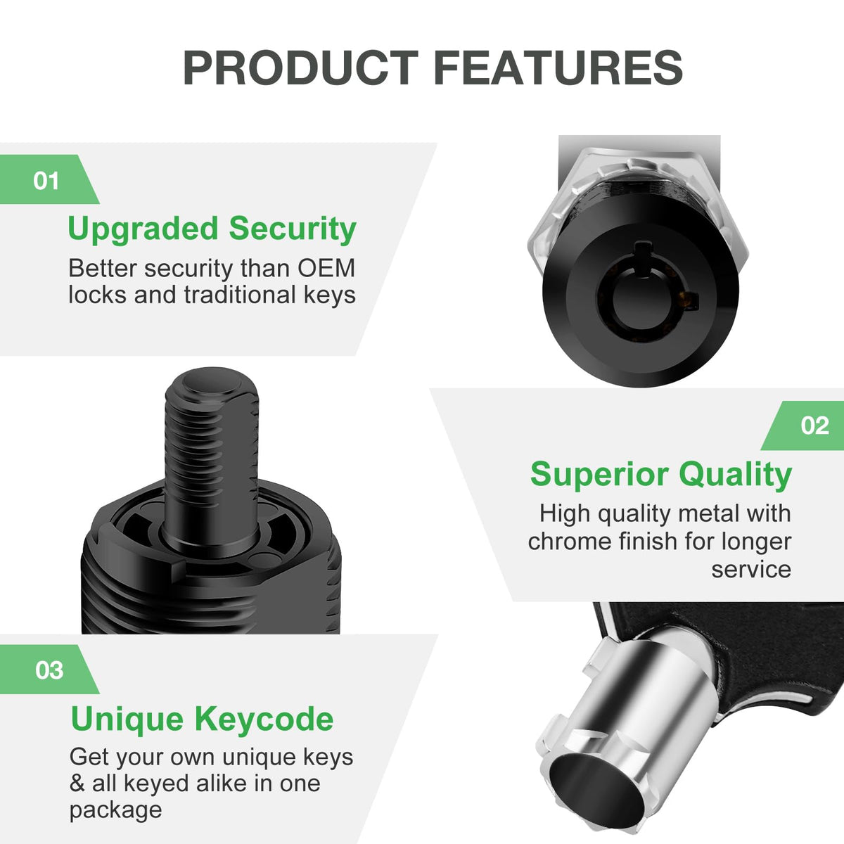 Cylinnda straight cam arm showing adjustable holes for versatile installation