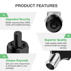 Cylinnda straight cam arm showing adjustable holes for versatile installation