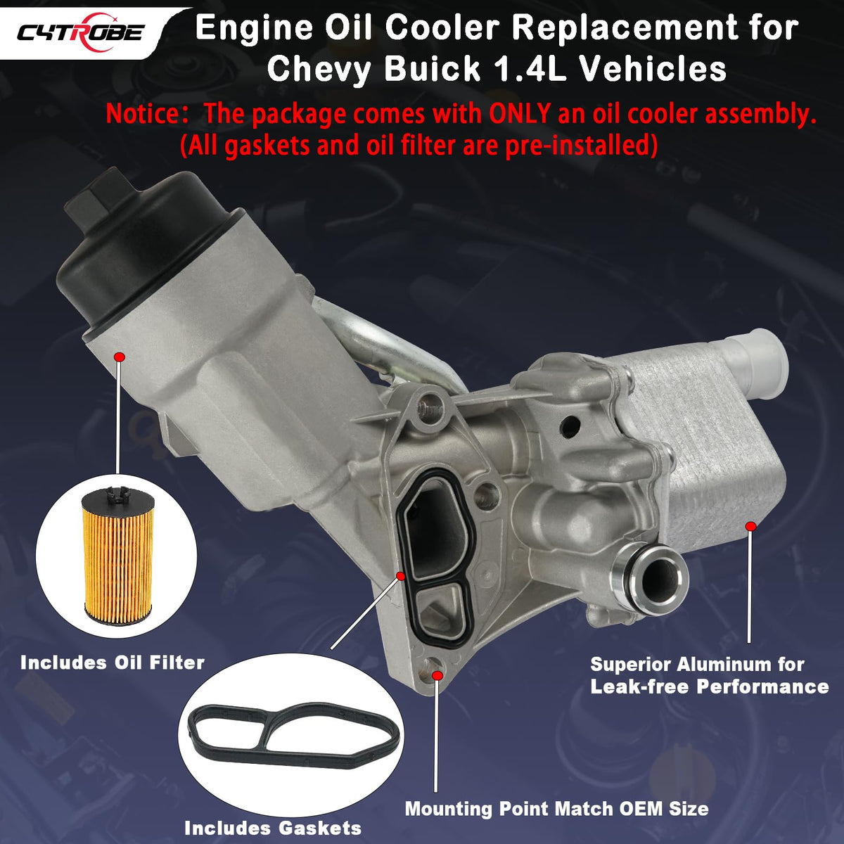 CYTROBE installed under hood demonstrating direct fit and restored oil cooling