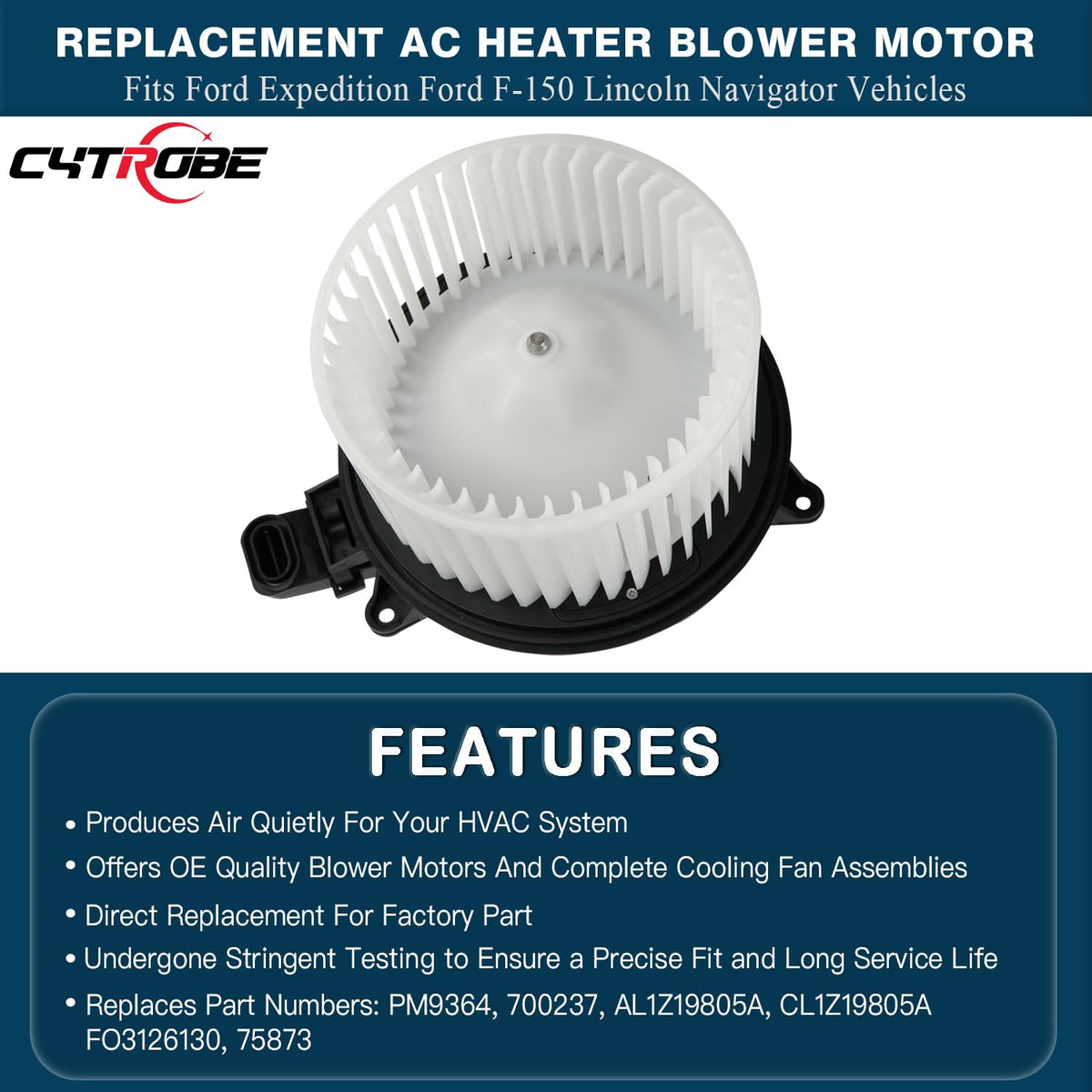 CYTROBE blower motor installed under dash, demonstrates correct fitment in vehicle