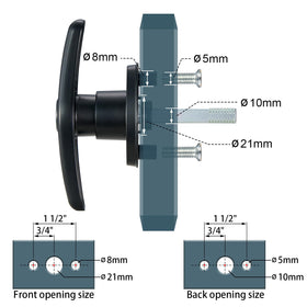 CZC AUTO close-up of zinc alloy T-handle showing textured finish and corrosion resistance