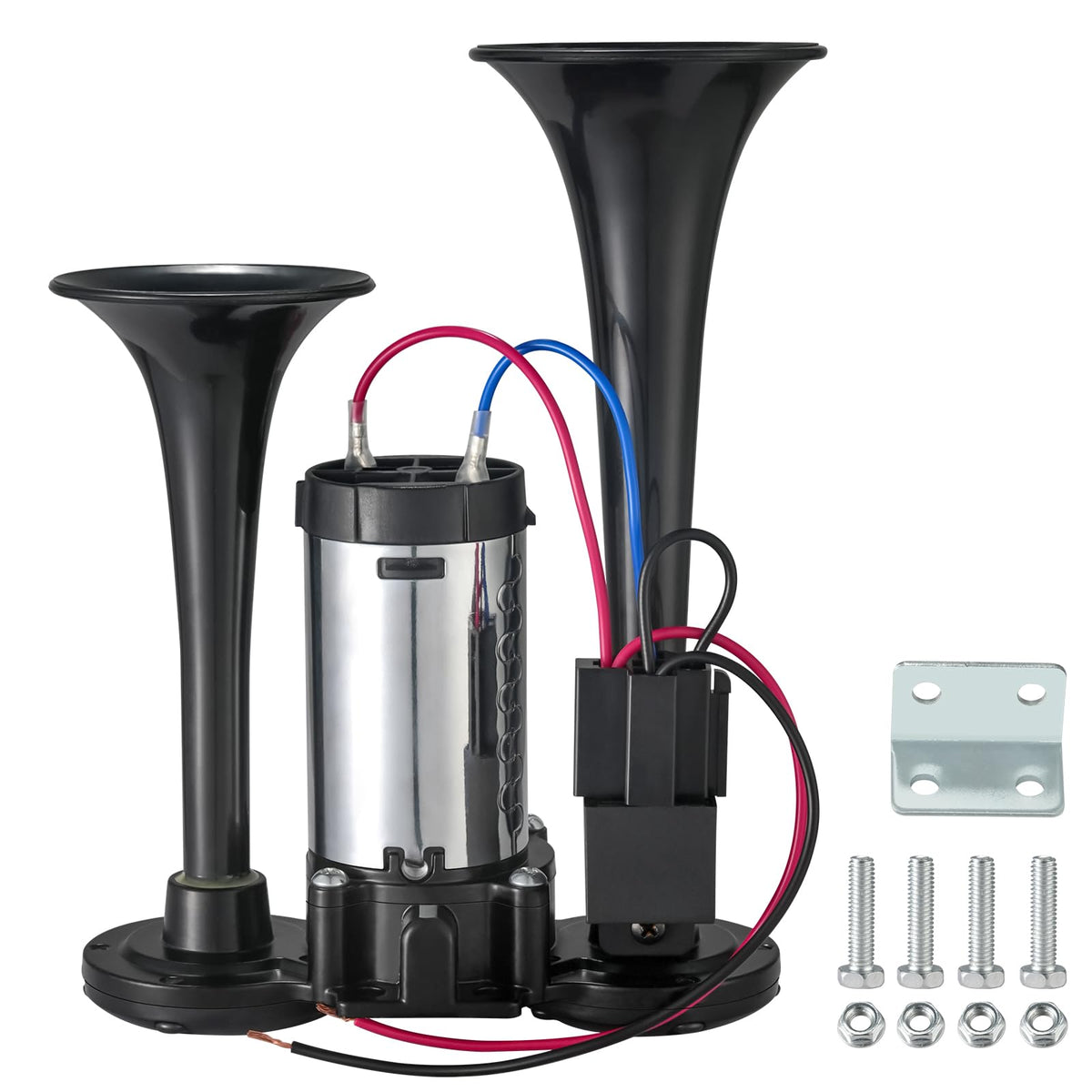 CZC AUTO front view of dual trumpet horn showing strong visual presence and clarity