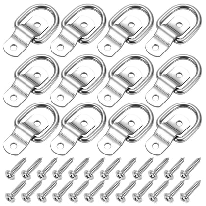 CZC AUTO front view of 12-pack D-ring anchors showing included screws and packaging benefit durable set