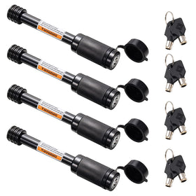 CZC AUTO front view of 4-pack hitch locks showing included keys and packaging, quick identification benefit