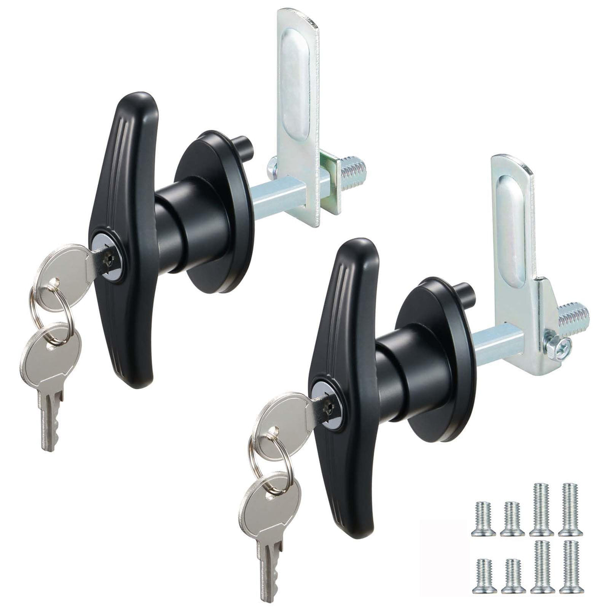 CZC AUTO front view of T-handle lock set showing included parts and ready-to-install benefit