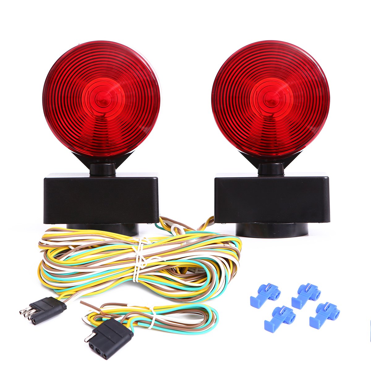 CZC AUTO front view of two-sided towing light showing signal clarity and quick setup benefit