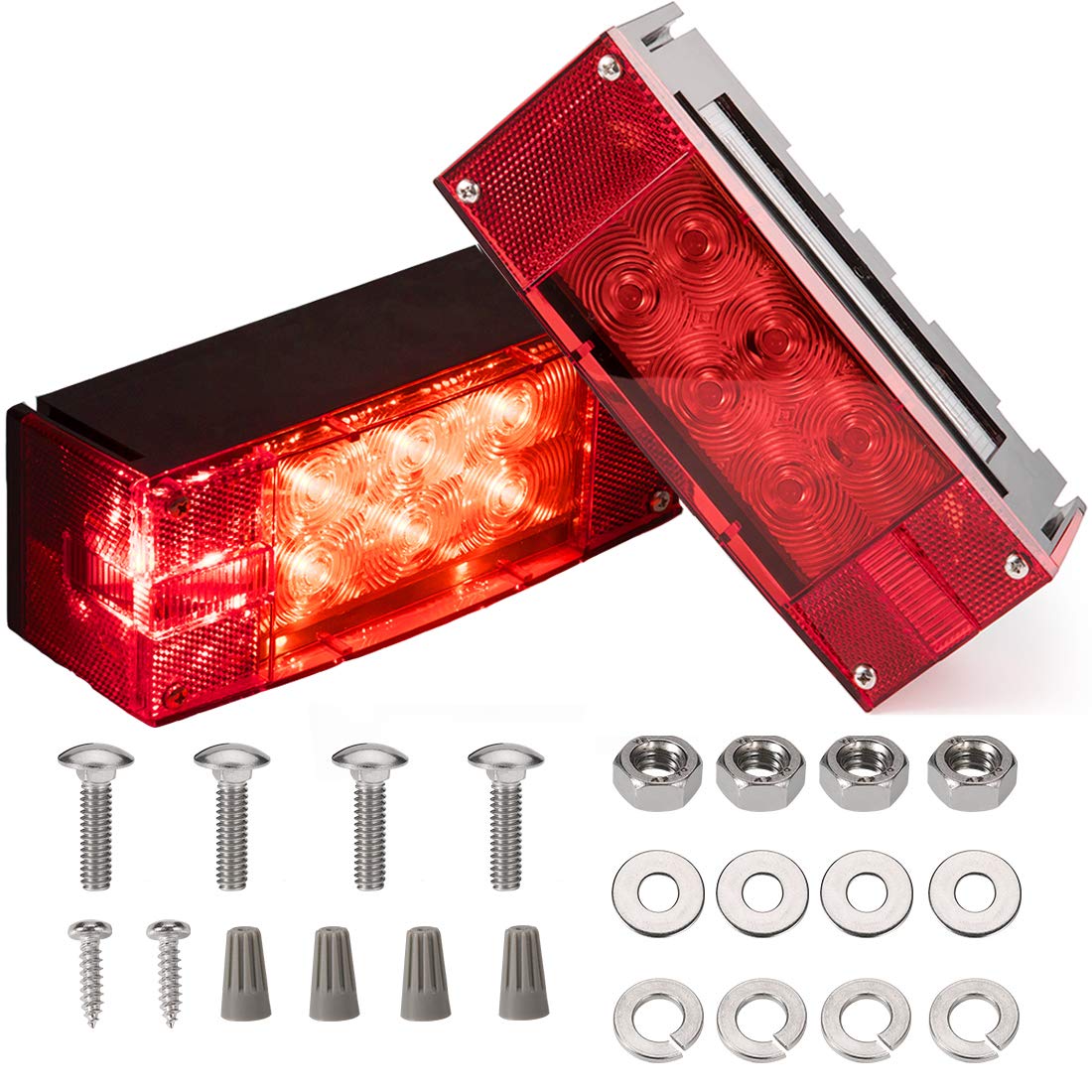 CZC AUTO front view of rectangular LED light showing bright optics and durability