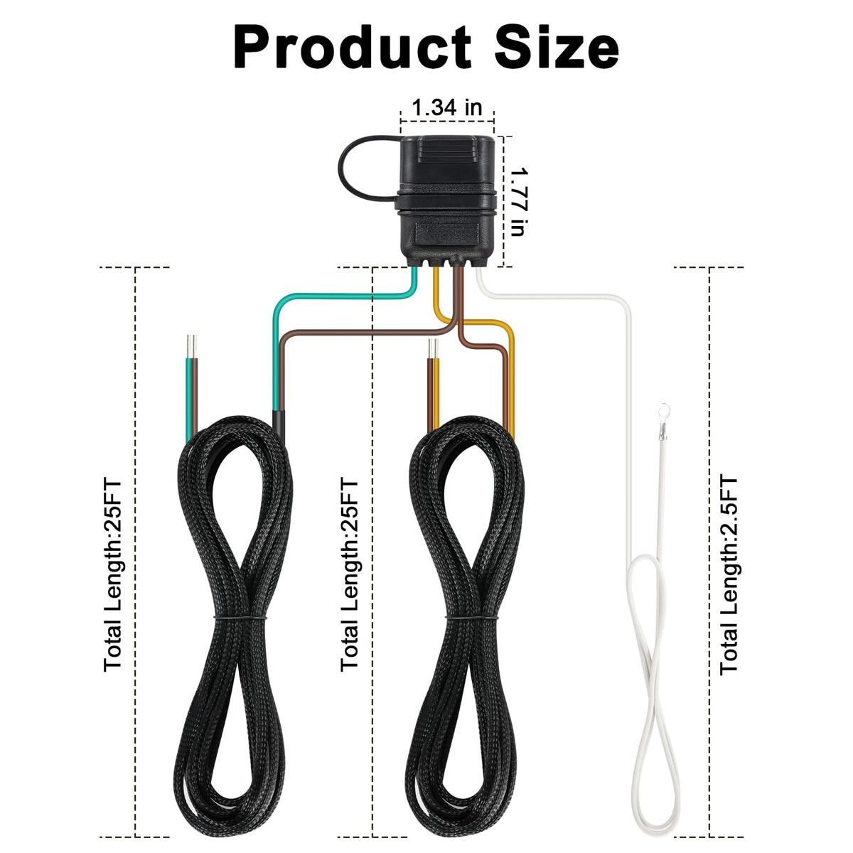 CZC AUTO full 25ft harness stretched out for flexible routing
