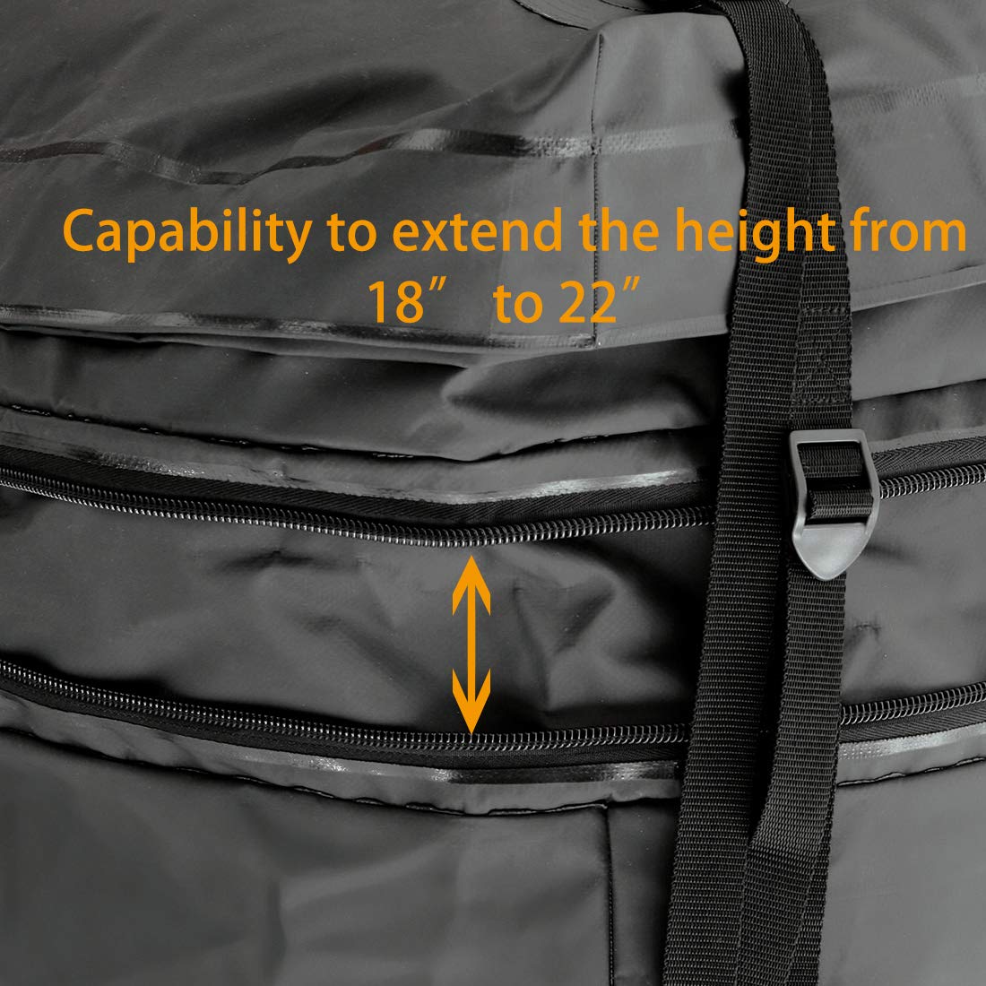 CZC AUTO three-sided zipper open to reveal easy loading and unloading benefit