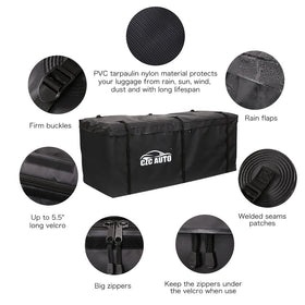 CZC AUTO close-up of three-sided zipper and Velcro flap for weatherproofing