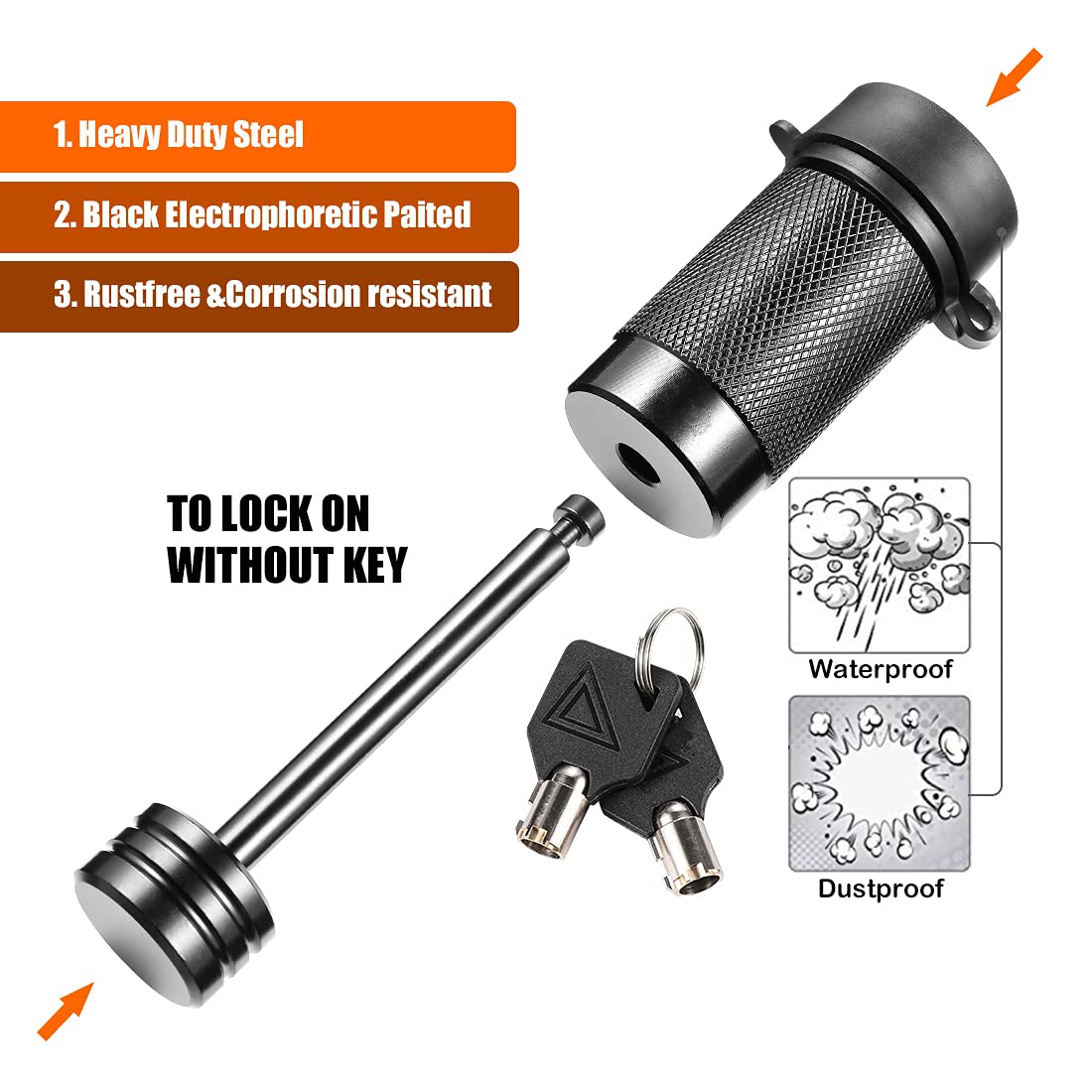 CZC AUTO lock installed in a trailer coupler latch, prevents unhitching and theft