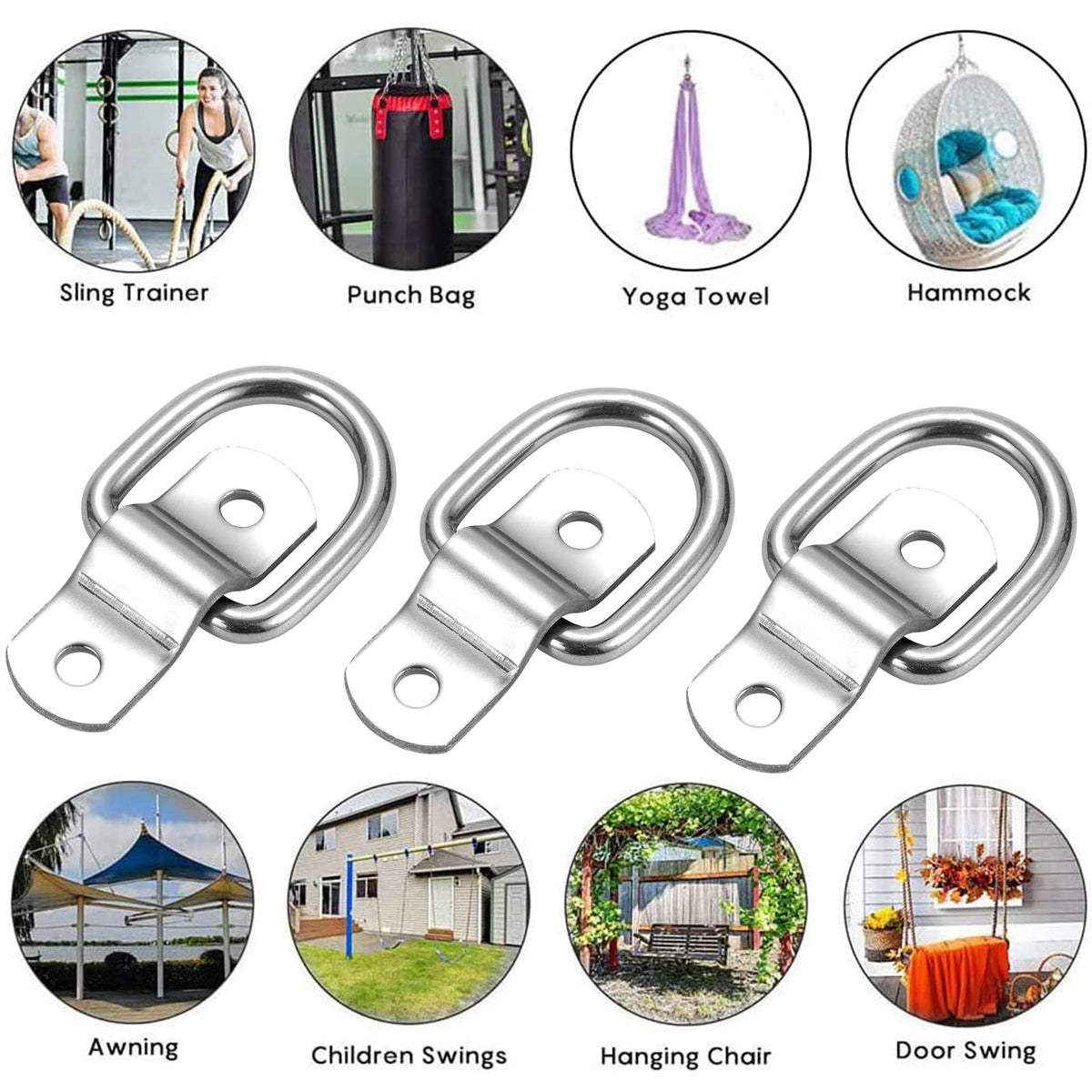 CZC AUTO D-ring in use with ratchet strap illustrating dependable cargo restraint capability
