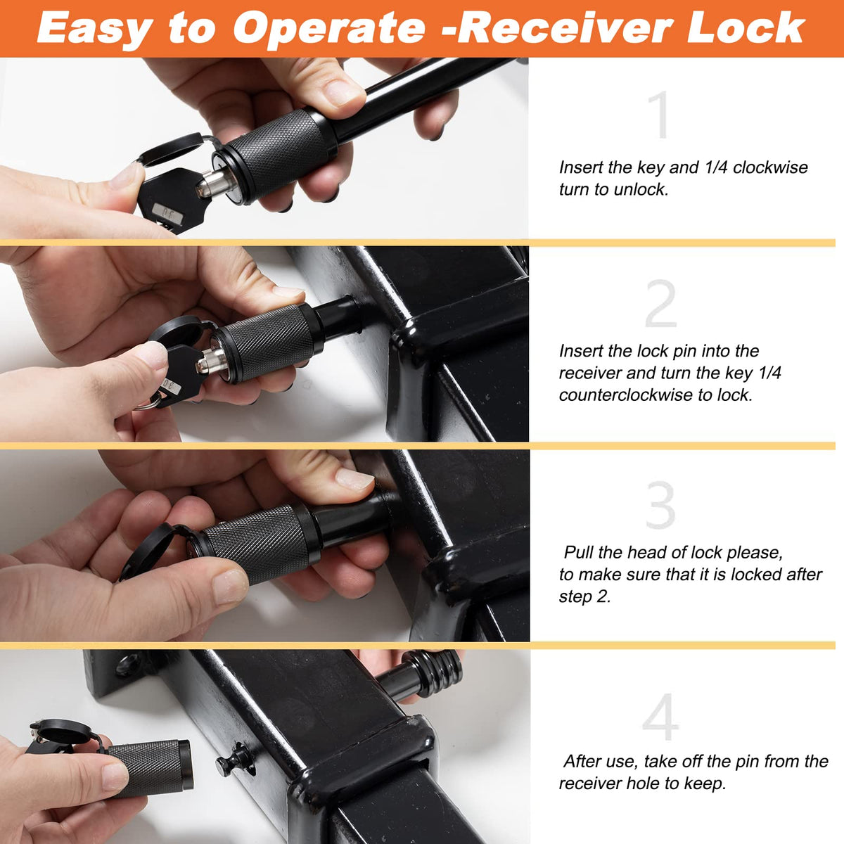 CZC AUTO lock installed on a receiver demonstrating secure attachment