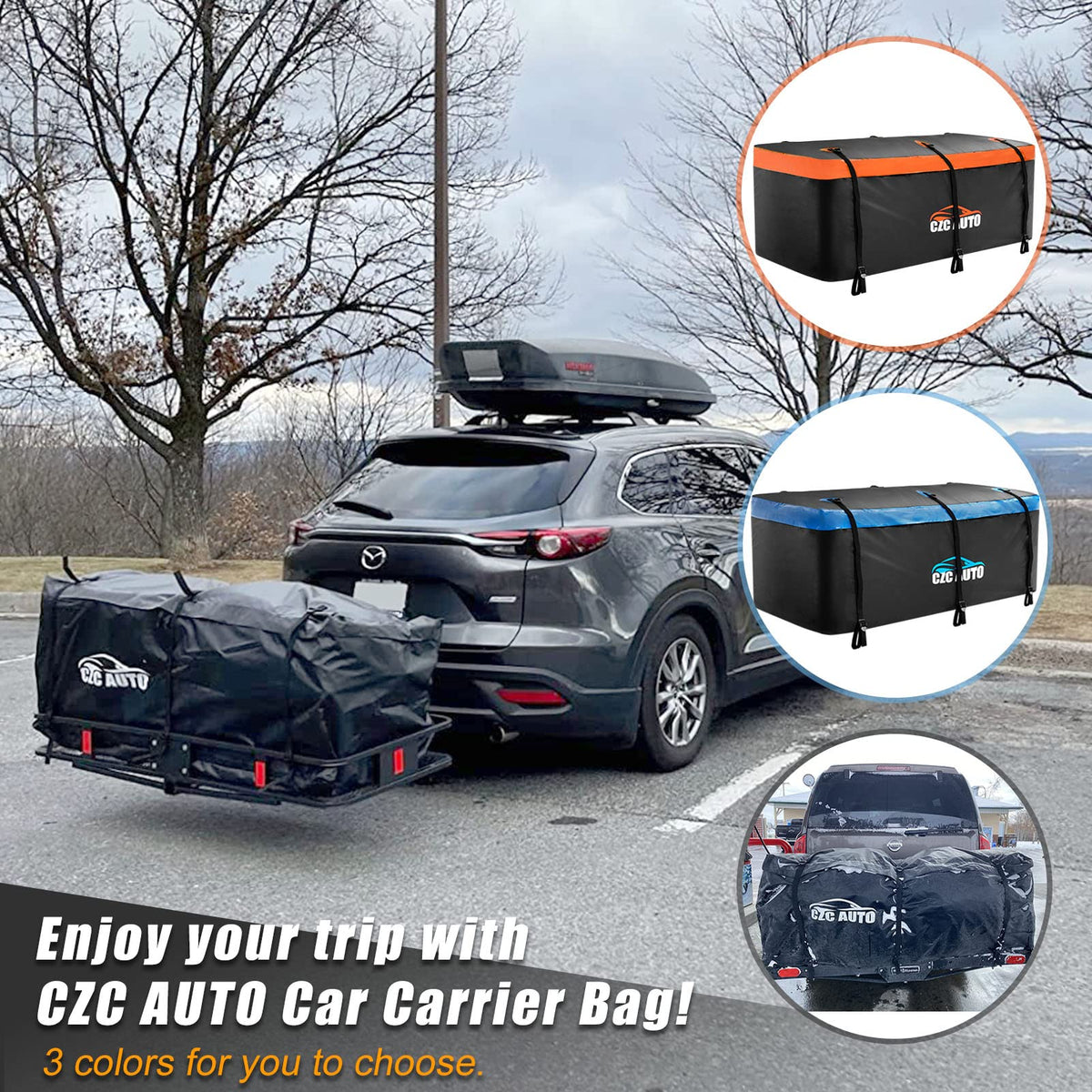 CZC AUTO lifestyle image on vehicle showing added cargo capacity