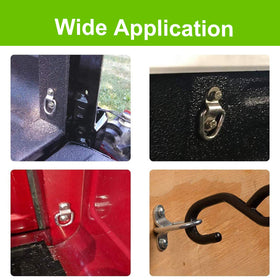 CZC AUTO D-ring next to ruler showing bracket and ring dimensions for accurate planning