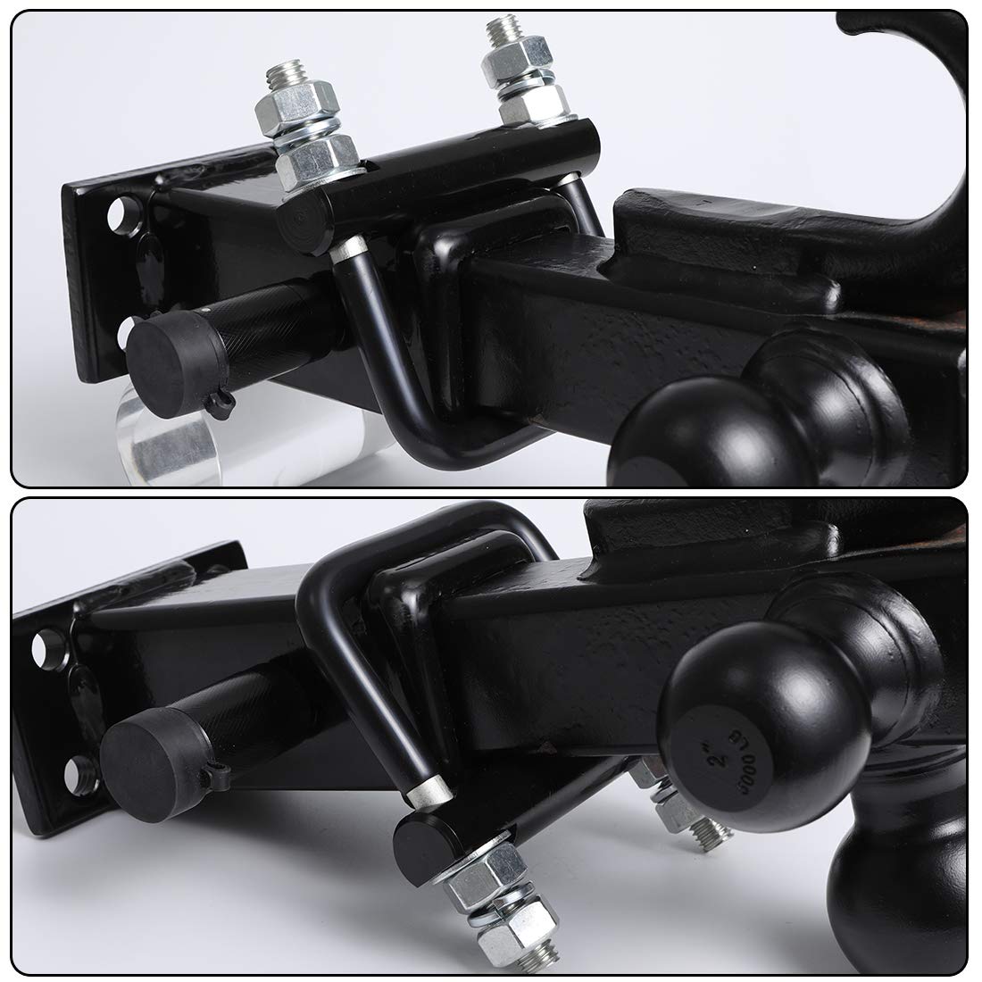 CZC AUTO hitch clamp beside ruler showing 2.5-inch fit and size clarity benefit