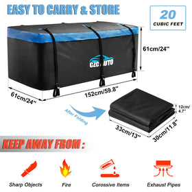 CZC AUTO close-up of zippers and Velcro flap for secure weatherproofing