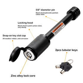 CZC AUTO pin shaft detail showing 5/8 inch diameter and corrosion-resistant finish