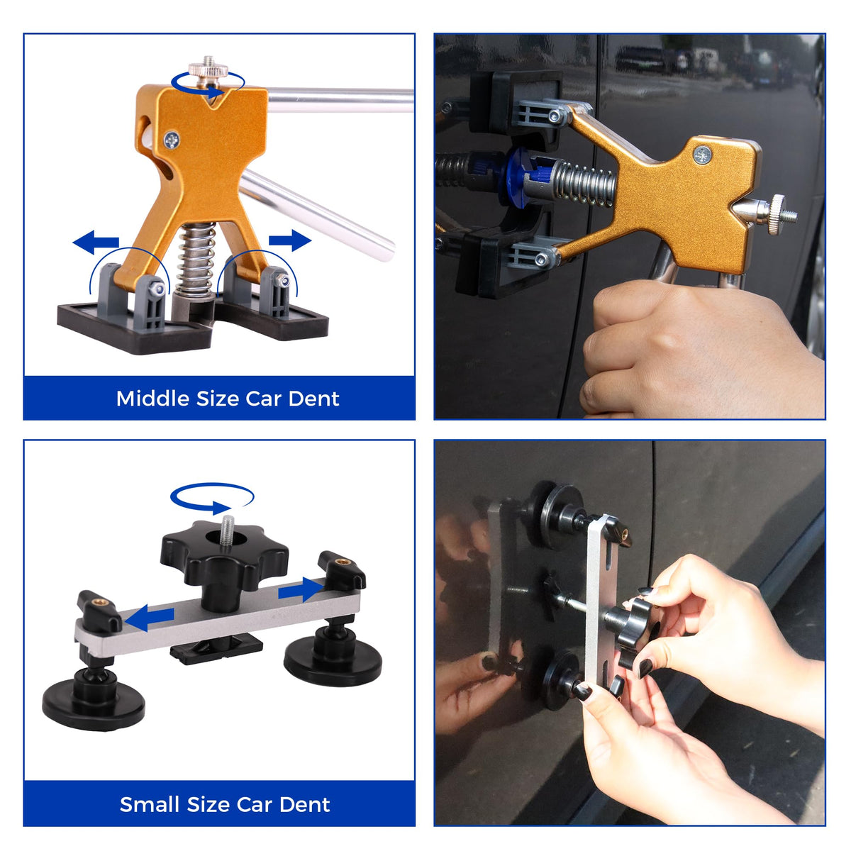 CZJCMECH bridge puller detail illustrating stable leverage for medium dents